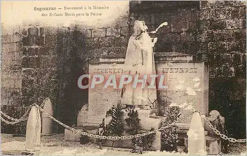 Cartes postales Segonzac Monument a la Memoire des Enfants Morts pour la Patrie Militaria