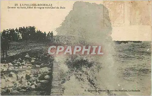 Cartes postales La Pallice Rochelle La Mer en Furie Effet de Vague vers Chef de Bale
