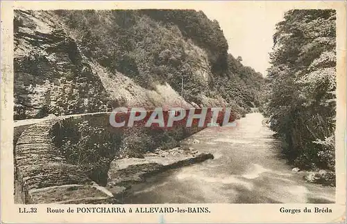 Cartes postales Route de Pontcharra a Allevard les Bains Gorges du Breda