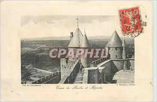 Cartes postales Cite de Carcassonne Tours du Moulin