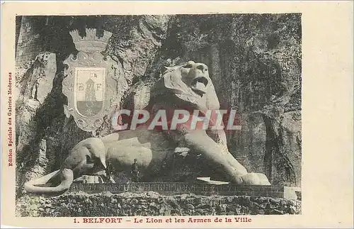 Cartes postales Belfort Le Lion et les Armes de la Ville