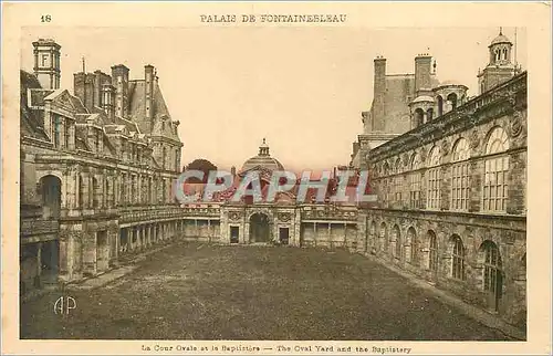 Ansichtskarte AK Palais de Fontanebleau La Cour Ovale