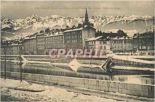 Ansichtskarte AK Grenoble L'Isere et la Chaine des Alpes Effet de Neige