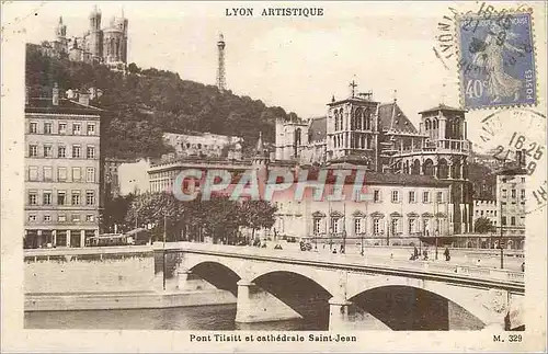 Ansichtskarte AK Lyon Artistique Pont Tilsit et Cathedrale Saint Jean