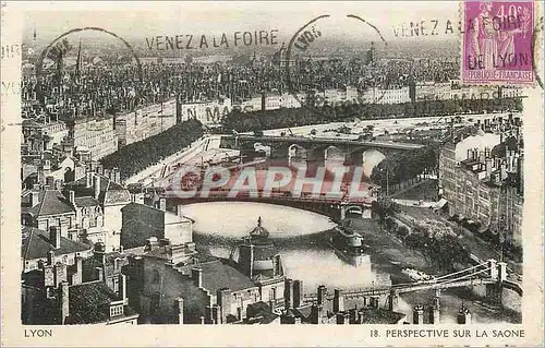 Ansichtskarte AK Lyon Perspective sur la Saone