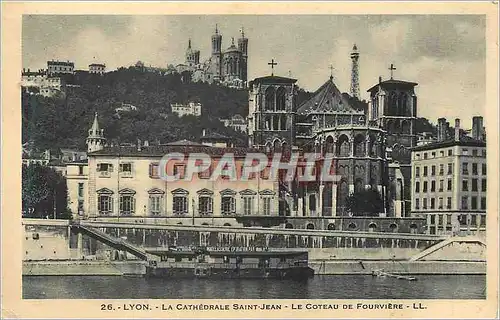 Cartes postales Lyon La Cathedrale Saint Jean Le Coteau de Fourviere