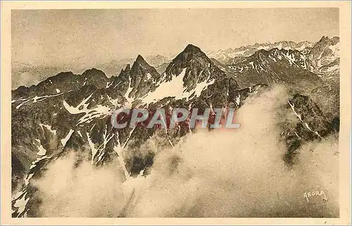 Cartes postales Luchon Vue prise du Pic de Sacroux (alt2678 m) vers les Pics de Sauvegarde