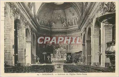 Ansichtskarte AK Bordeaux Interieur de l'Eglise Notre Dame