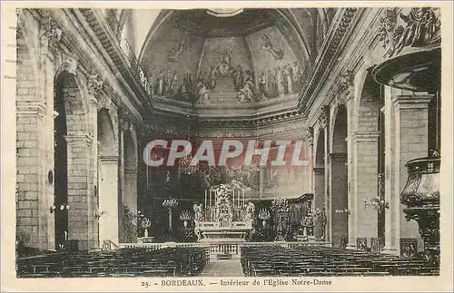Cartes postales Bordeaux Interieur de l'Eglise Notre Dame