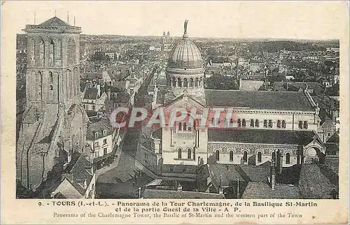 Cartes postales Tours (I et L) Panorama de la Tour Charlemagne de la Basilique St Martin