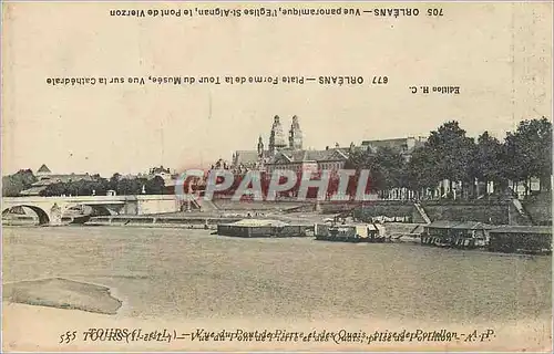 Cartes postales Tours (I et L) Vue du Pont de Pierre et des Quais