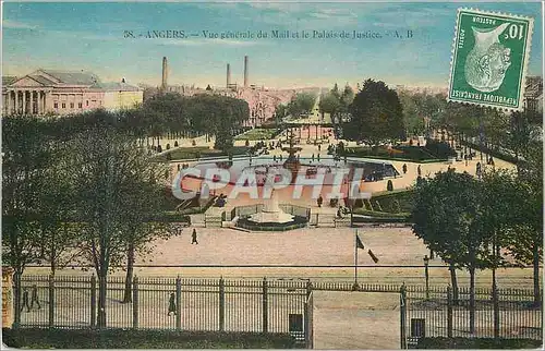 Cartes postales Angers Vue Generale du Mail et le Palais de Justice