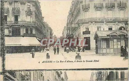 Cartes postales Angers La Rue d'Alsace a Droite le Grand Hotel