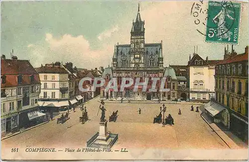 Cartes postales Compiegne Place de l'Hotel de Ville