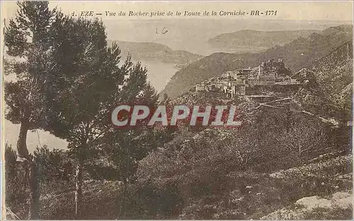 Cartes postales Eze Vue du Rocher prise de la Route de la Corniche