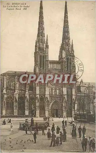 Ansichtskarte AK Bordeaux La Cathedrale St Andre Facade Nord Tramway