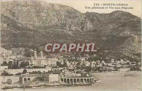 Ansichtskarte AK Monte Carlo Vue Generale et Tir aux Pigeons