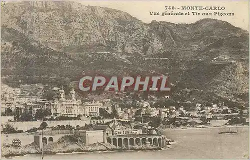 Cartes postales Monte Carlo Vue Generale et Tir aux Pigeons