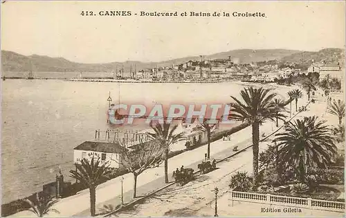 Cartes postales Cannes Boulevard et Bains de la Croisette