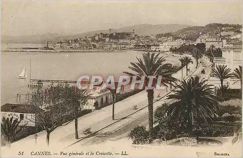 Cartes postales Cannes Vue Generale et la Croisette