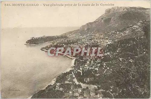 Cartes postales Monte Carlo Vue Generale prise de la Route de la Corniche