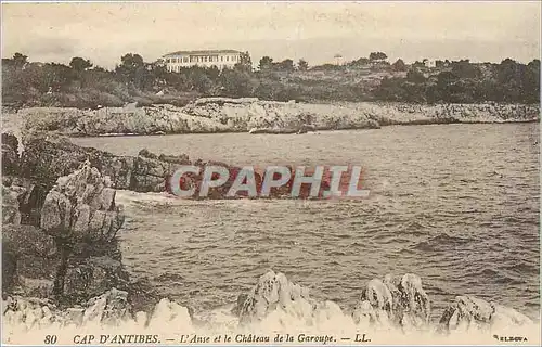 Cartes postales Cap d'Antibes L'Anse et le Chateau de la Garoupe