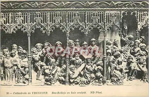 Cartes postales Cathedrale de Treguier Bas Reliefs en Bois Sculpte