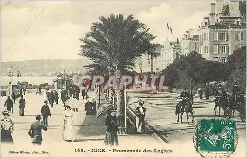 Cartes postales Nice Promenade des Anglais Cheval Militaria