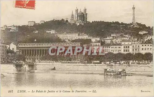 Cartes postales Lyon Le Palais de Justice et le Coteau de Fourviere