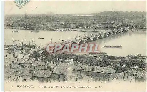 Ansichtskarte AK Bordeaux Le Pont et la Ville prise de la Tour Saint Michel