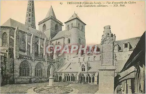 Cartes postales Treguier (Cotes du Nord) Vue d'Ensemble du Cloitre et des Contreforts Exterieurs
