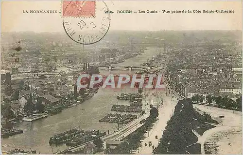 Cartes postales Rouen La Normandie Les Quais Vue prise de la Cote Sainte Catherine