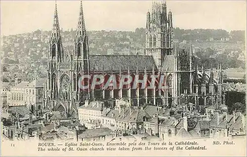 Ansichtskarte AK Rouen Eglise Saint Ouen Ensemble pris des Tours de la Catherine