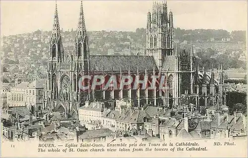 Cartes postales Rouen Eglise Saint Ouen Ensemble pris des Tours de la Catherine