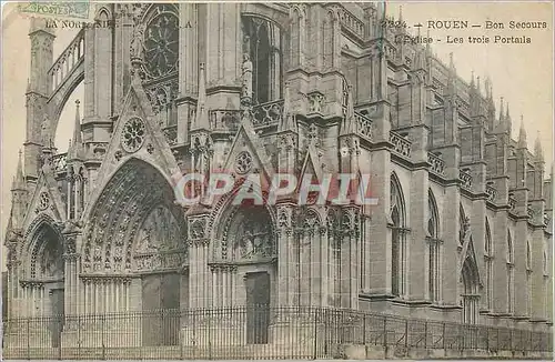 Cartes postales Rouen Bon Secours Eglise Les Trois Portails