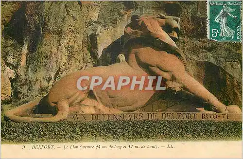 Ansichtskarte AK Belfort Le Lion (mesure 24 m de Long et 11 m de Haut)