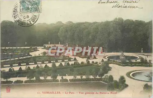 Cartes postales Versailles Le Parc Vue Generale du Parterre Nord