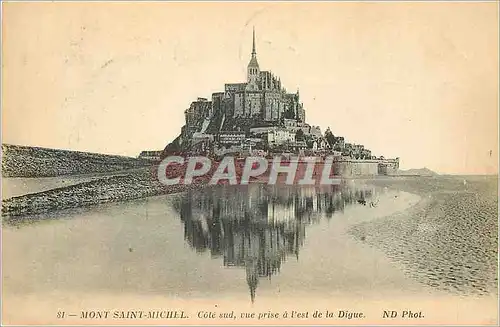 Cartes postales Mont Saint Michel Cote Sud vue prise a l'Est de la Digue