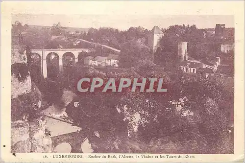 Cartes postales Luxembourg Rocher du Bock L'Alzette Le Viaduc et les Tours du Kham