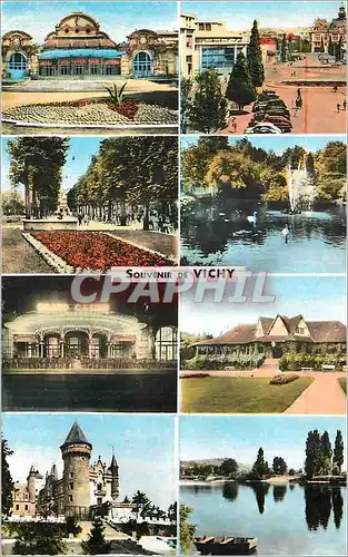 Cartes postales moderne Vichy (Allier) Le Casino Place de l'Hotel de Ville Le Parc Le Casino de Nuit Golf