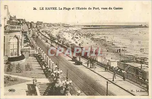 Cartes postales Le Havre La Plage et l'Entree du Port vues du Casino