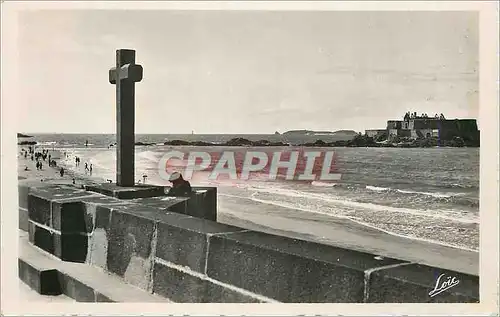 Moderne Karte Saint Malo La Digue et le Fort National