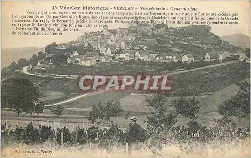Cartes postales Vezelay Vue Generale
