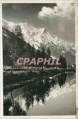 Moderne Karte Les Praz et le Mont Blanc