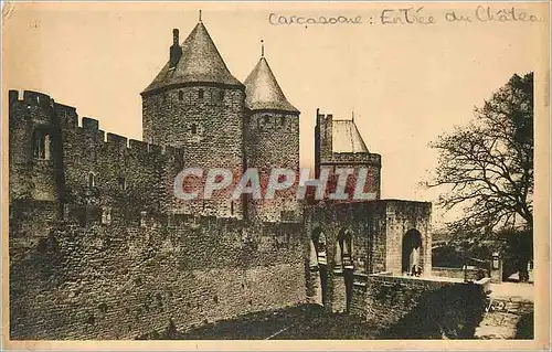 Cartes postales Carcassonne (Aude) La Cite L'Entree du Chateau Porte Narbonnaise
