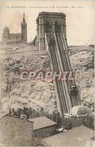 Cartes postales Marseille Les Ascenseurs de N D de la Garde