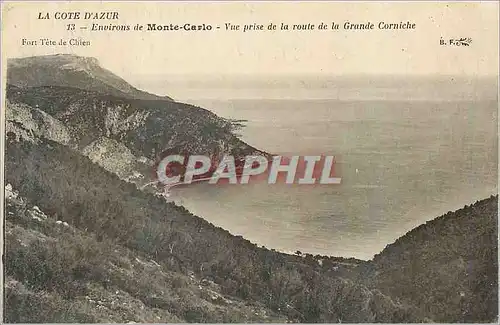 Ansichtskarte AK Environs de Monte Carlo La Cote d'Azur Vue prise de la Route de la Grande Corniche