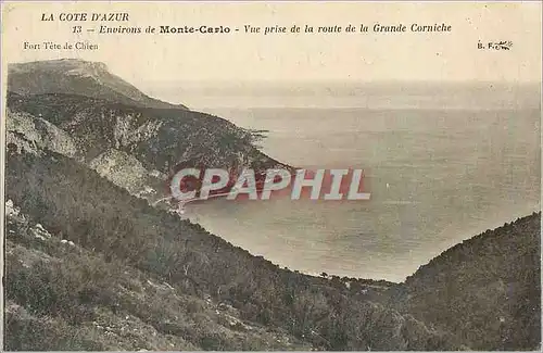 Cartes postales Environs de Monte Carlo La Cote d'Azur Vue prise de la Route de la Grande Corniche