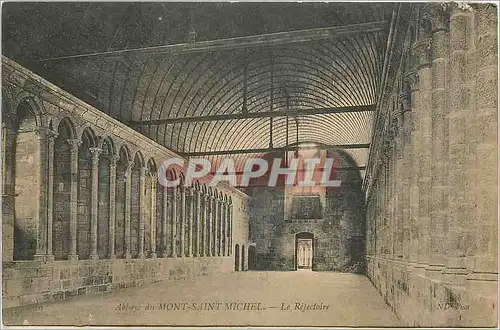 Cartes postales Abbaye du Mont Saint Michel Le Refectoire