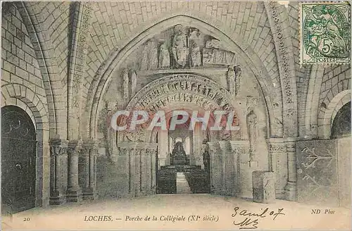 Cartes postales Loches Porche de la Collegiale (XIe Siecle)